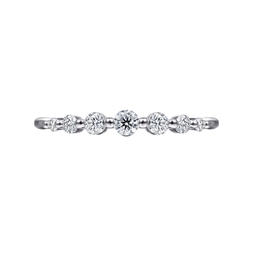 14K White Gold Single Prong Diamond Ring