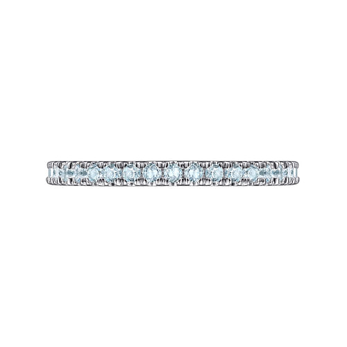 14K White Gold Sky Blue Topaz Stackable Ring