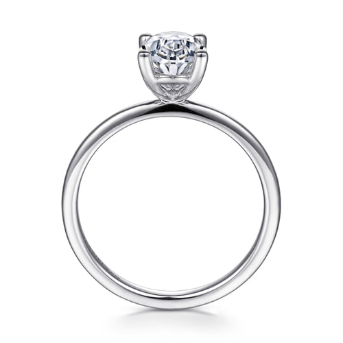 14K White Gold Solitaire Diamond Engagement Ring
