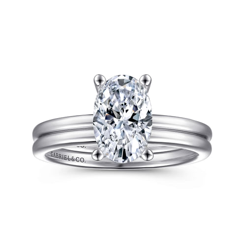 14K White Gold Solitaire Diamond Engagement Ring