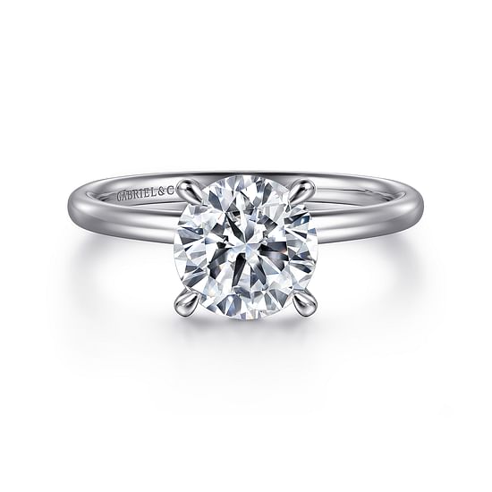 Gabriel - 14K White Gold Solitaire Round Diamond Engagement Ring