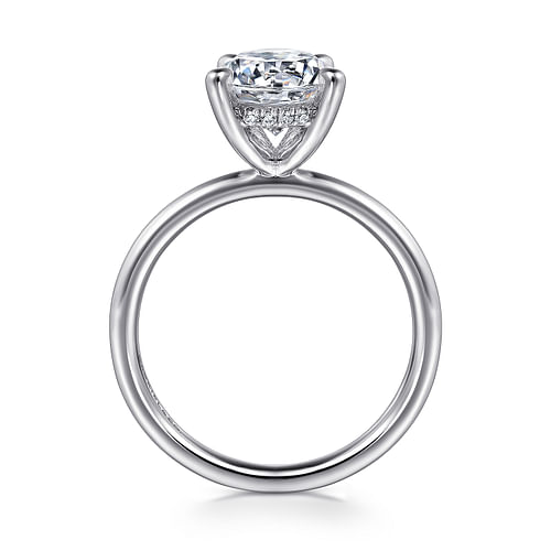 14K White Gold Solitaire Round Diamond Engagement Ring