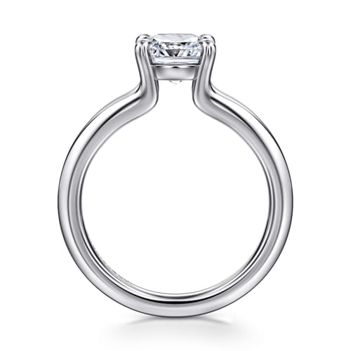 14K White Gold Split Shank Cushion Cut Diamond Engagement Ring