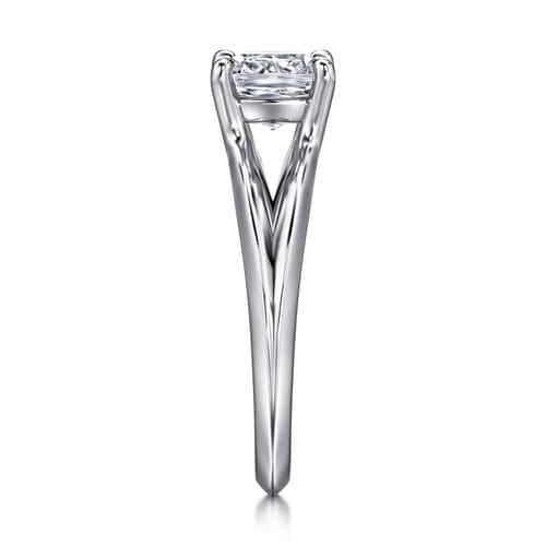 14K White Gold Split Shank Cushion Cut Diamond Engagement Ring