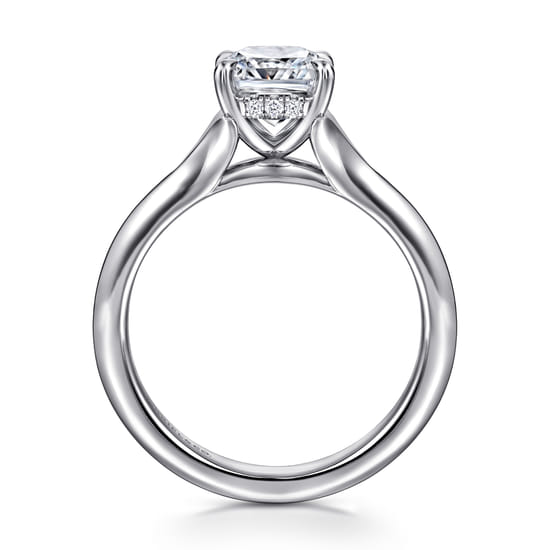 14K White Gold Split Shank Cushion Cut Diamond Engagement Ring angle 2