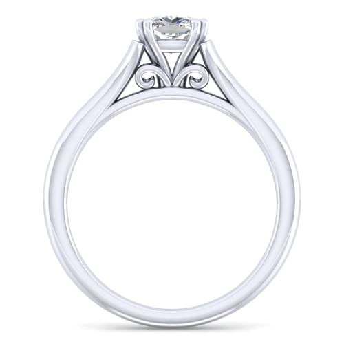14K White Gold Split Shank Cushion Cut Diamond Engagement Ring