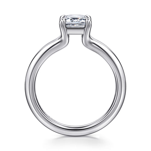 14K White Gold Split Shank Emerald Cut Diamond Engagement Ring 14K White Gold Split Shank Emerald Cut Diamond Engagement Ring