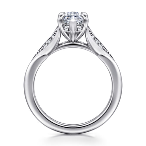 14K White Gold Split Shank Marquise Shape Diamond Engagement Ring