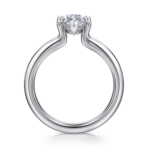 14K White Gold Split Shank Marquise Shape Diamond Engagement Ring
