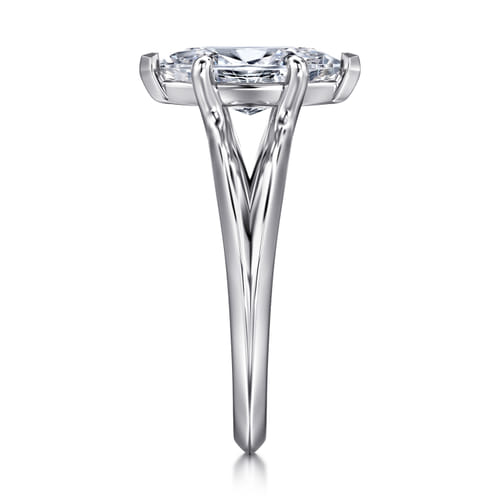 14K White Gold Split Shank Marquise Shape Diamond Engagement Ring