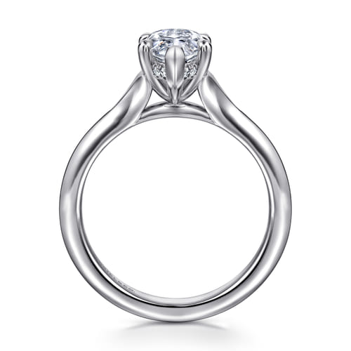 14K White Gold Split Shank Marquise Shape Diamond Engagement Ring