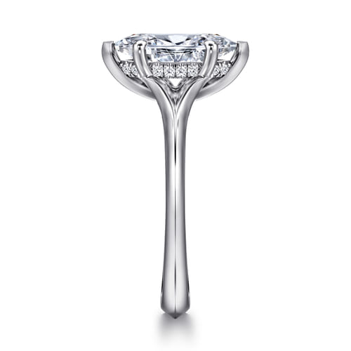 14K White Gold Split Shank Marquise Shape Diamond Engagement Ring
