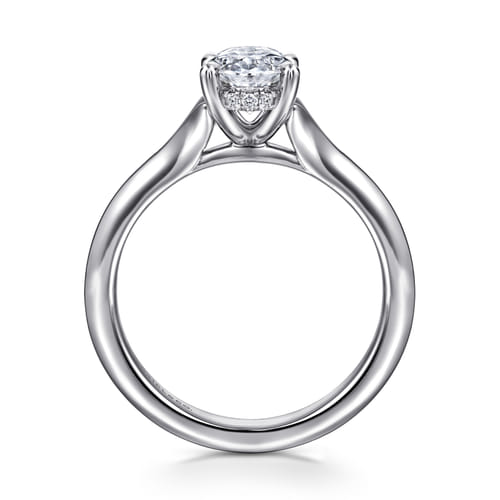 14K White Gold Split Shank Oval Diamond Engagement Ring