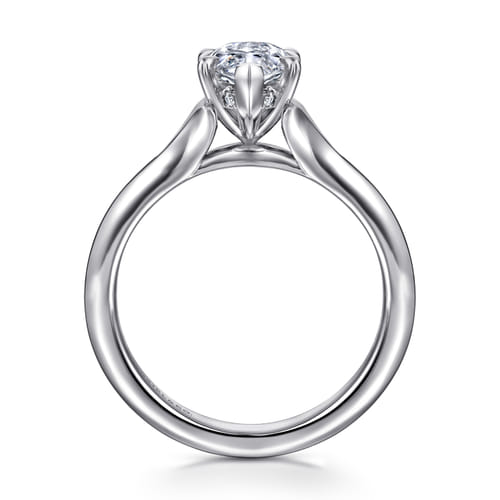 14K White Gold Split Shank Pear Shape Diamond Engagement Ring