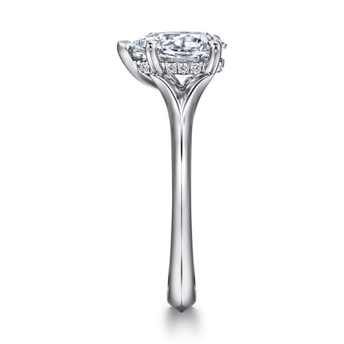 14K White Gold Split Shank Pear Shape Diamond Engagement Ring