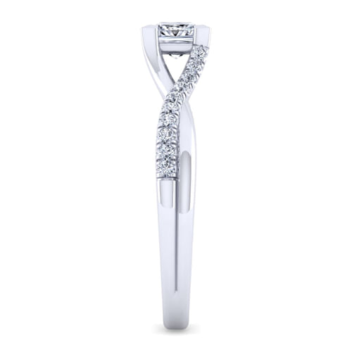 14K White Gold Split Shank Princess Cut Diamond Engagement Ring