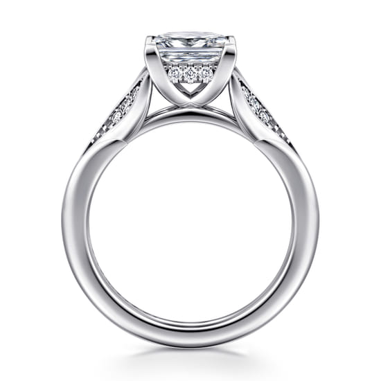 14K White Gold Split Shank Princess Cut Diamond Engagement Ring angle 2