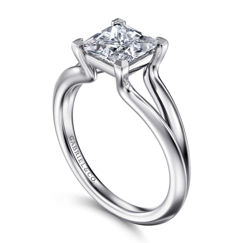 14K White Gold Split Shank Princess Cut Diamond Engagement Ring 14K White Gold Split Shank Princess Cut Diamond Engagement Ring