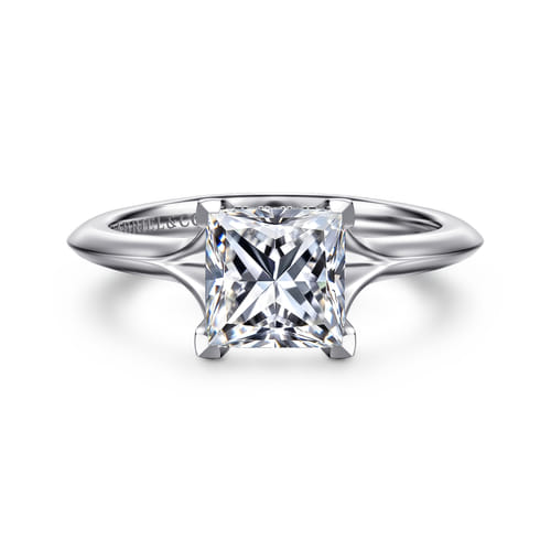 14K White Gold Split Shank Princess Cut Diamond Engagement Ring