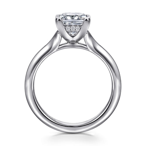 14K White Gold Split Shank Princess Cut Diamond Engagement Ring