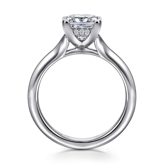 14K White Gold Split Shank Princess Cut Diamond Engagement Ring angle 2