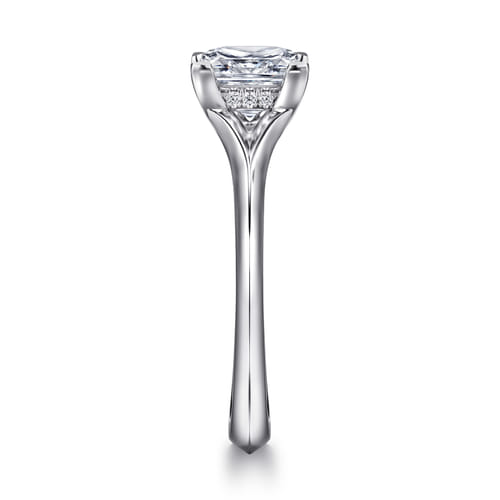 14K White Gold Split Shank Princess Cut Diamond Engagement Ring