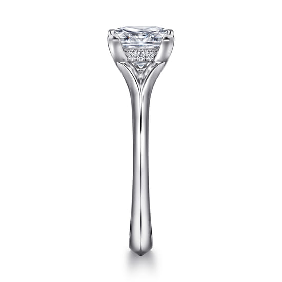 14K White Gold Split Shank Princess Cut Diamond Engagement Ring angle 5
