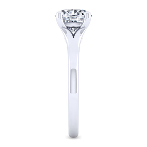 14K White Gold Split Shank Round Diamond Engagement Ring