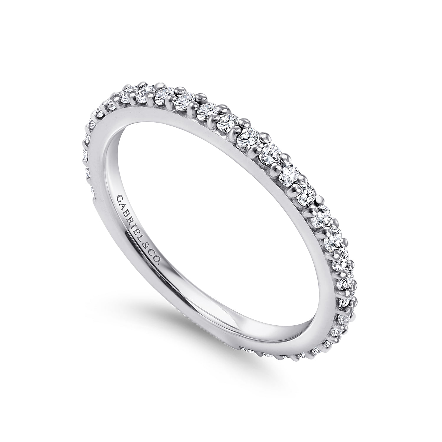 14K White Gold Stackable Diamond Band Ring