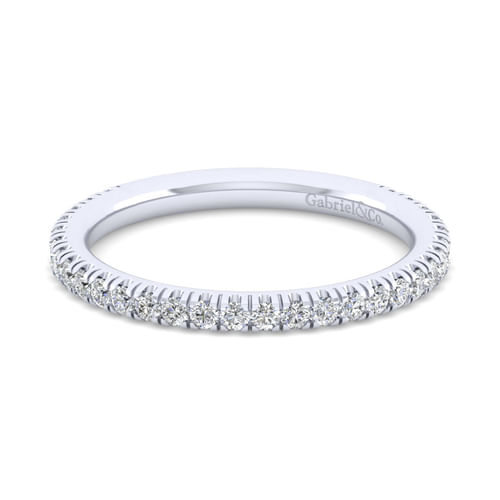 14K White Gold Stackable Diamond Band