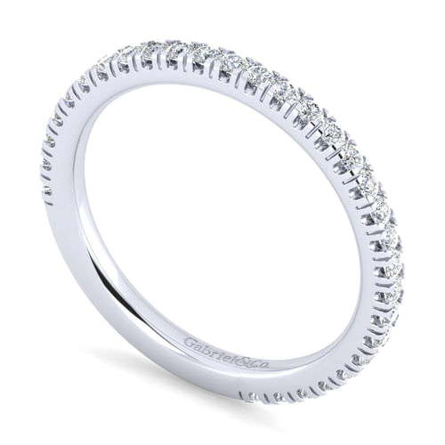 14K White Gold Stackable Diamond Band