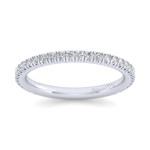 14K White Gold Stackable Diamond Band