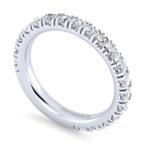 14K White Gold Stackable Diamond Band