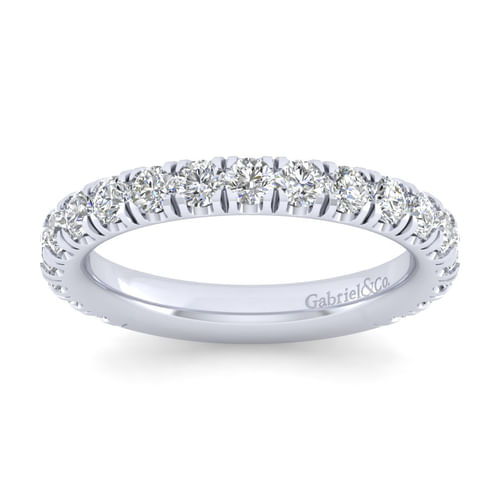14K White Gold Stackable Diamond Band