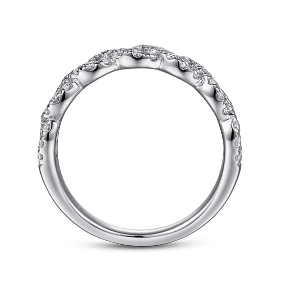 14K White Gold Twisted Diamond Anniversary Band angle 2 14K White Gold Twisted Diamond Anniversary Band angle 2