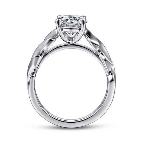 14K White Gold Twisted Diamond Engagement Ring