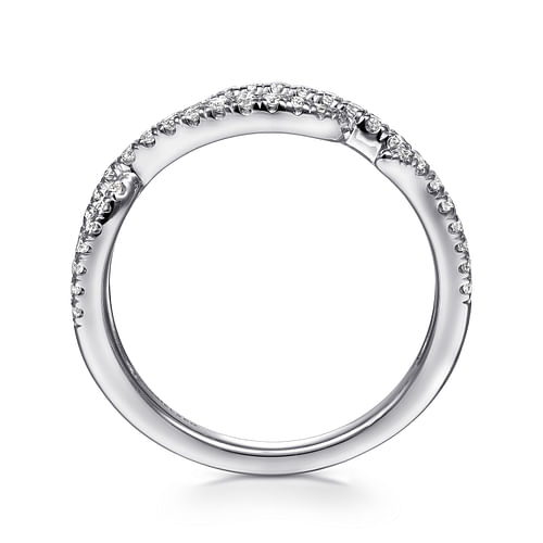 14K White Gold Twisted Diamond Ring