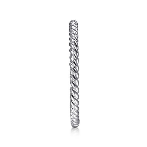 14K White Gold Twisted Rope Stackable Ring