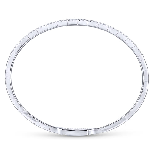 14K White Gold Two Row Diamond Bangle 14K White Gold Two Row Diamond Bangle