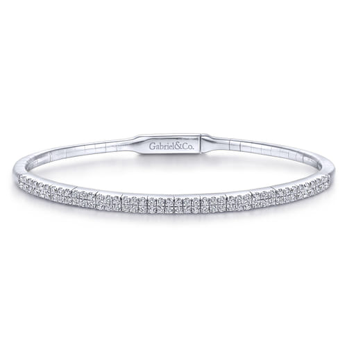 14K White Gold Two Row Diamond Bangle 14K White Gold Two Row Diamond Bangle