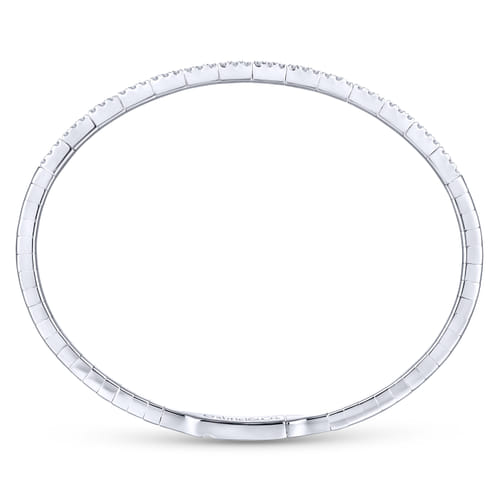 14K White Gold Two Row Diamond Bangle 14K White Gold Two Row Diamond Bangle