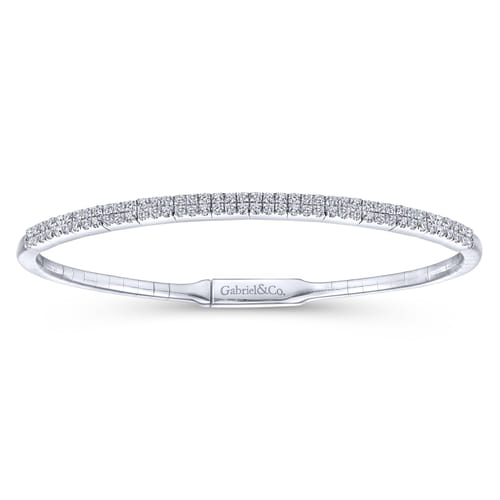 14K White Gold Two Row Diamond Bangle 14K White Gold Two Row Diamond Bangle