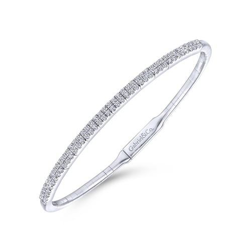14K White Gold Two Row Diamond Bangle 14K White Gold Two Row Diamond Bangle