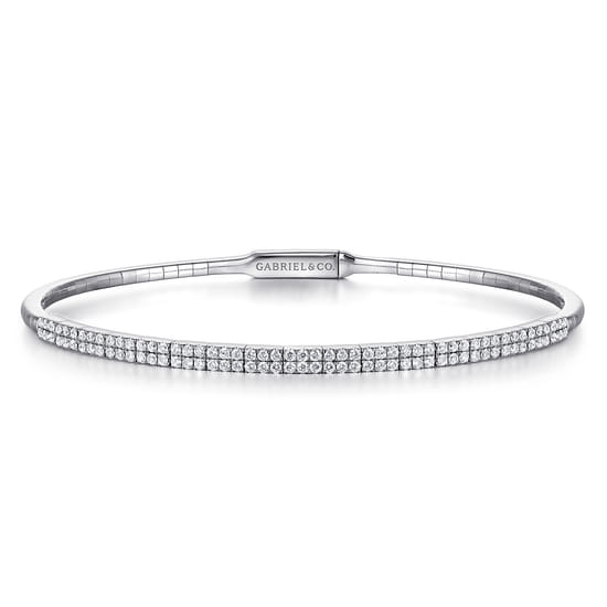 Gabriel - 14K White Gold Two Row Diamond Bangle