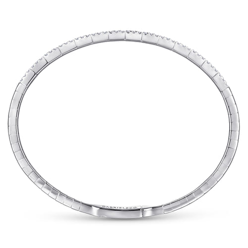 14K White Gold Two Row Diamond Bangle 14K White Gold Two Row Diamond Bangle