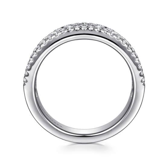 14K White Gold U setting and Channel Baguette Diamond Anniversary Band angle 2
