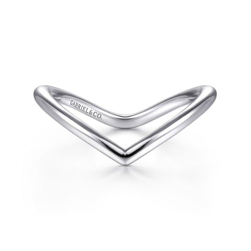 14K White Gold V Matching Wedding Band