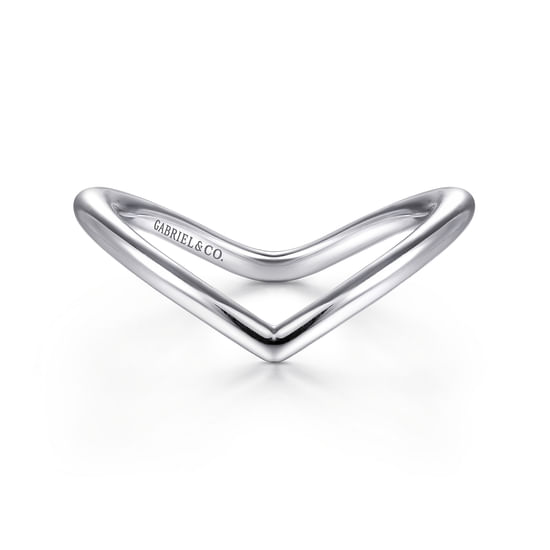 Gabriel - 14K White Gold V Matching Wedding Band