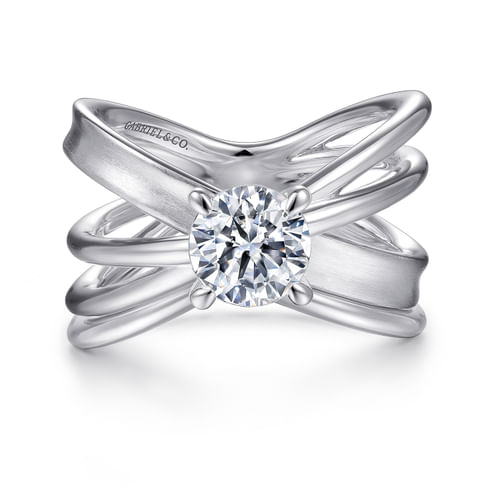 14K White Gold V Matching Wedding Band