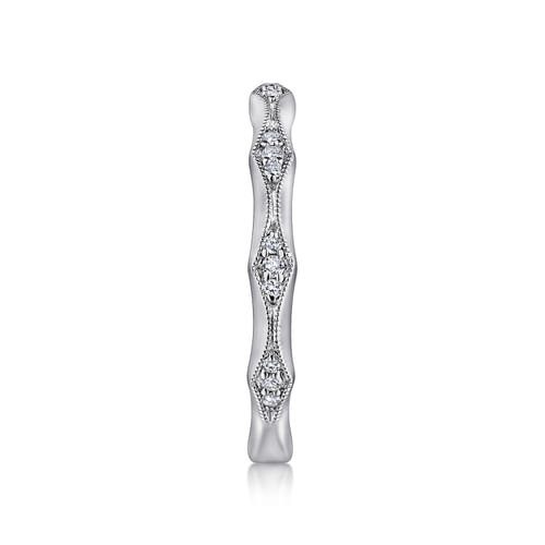 14K White Gold Vintage Inspired Diamond Anniversary Band